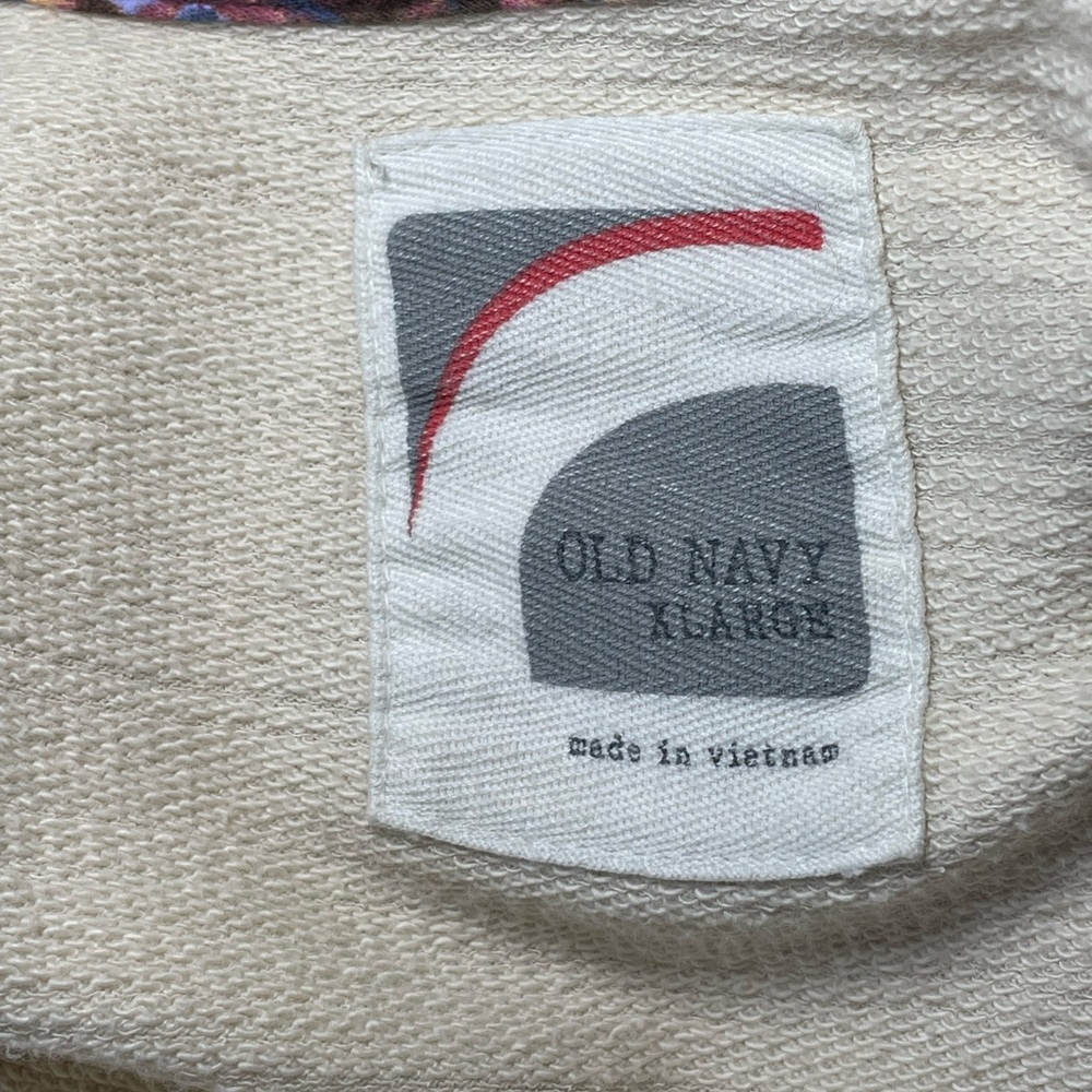 Old Navy Y2K Cream Hooded Short-Sleeve Zip Sweatshirt Bubble Sleeve Large - Picture 7 of 9